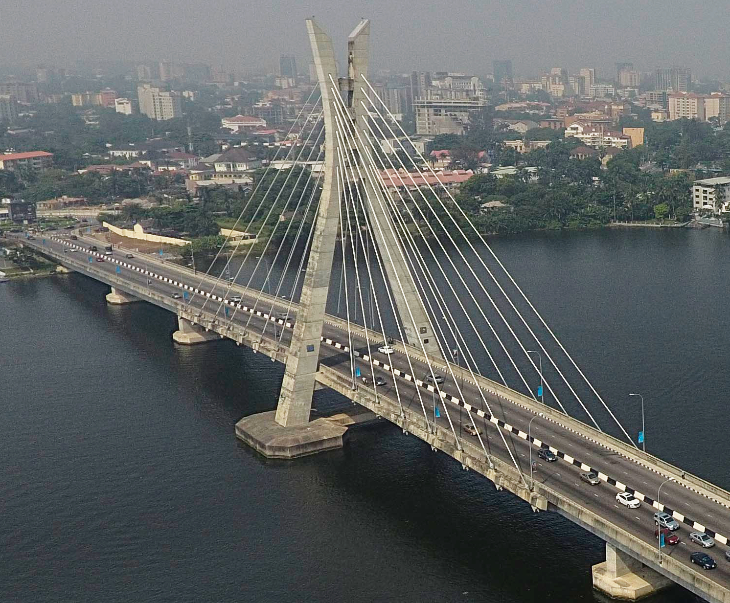 Lagos at dusk — Lekki link bridge